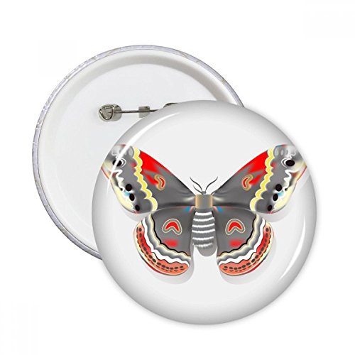 Cerf-volant papillon pins badge bouton vêtements multicolore style chinois rond 5pcs