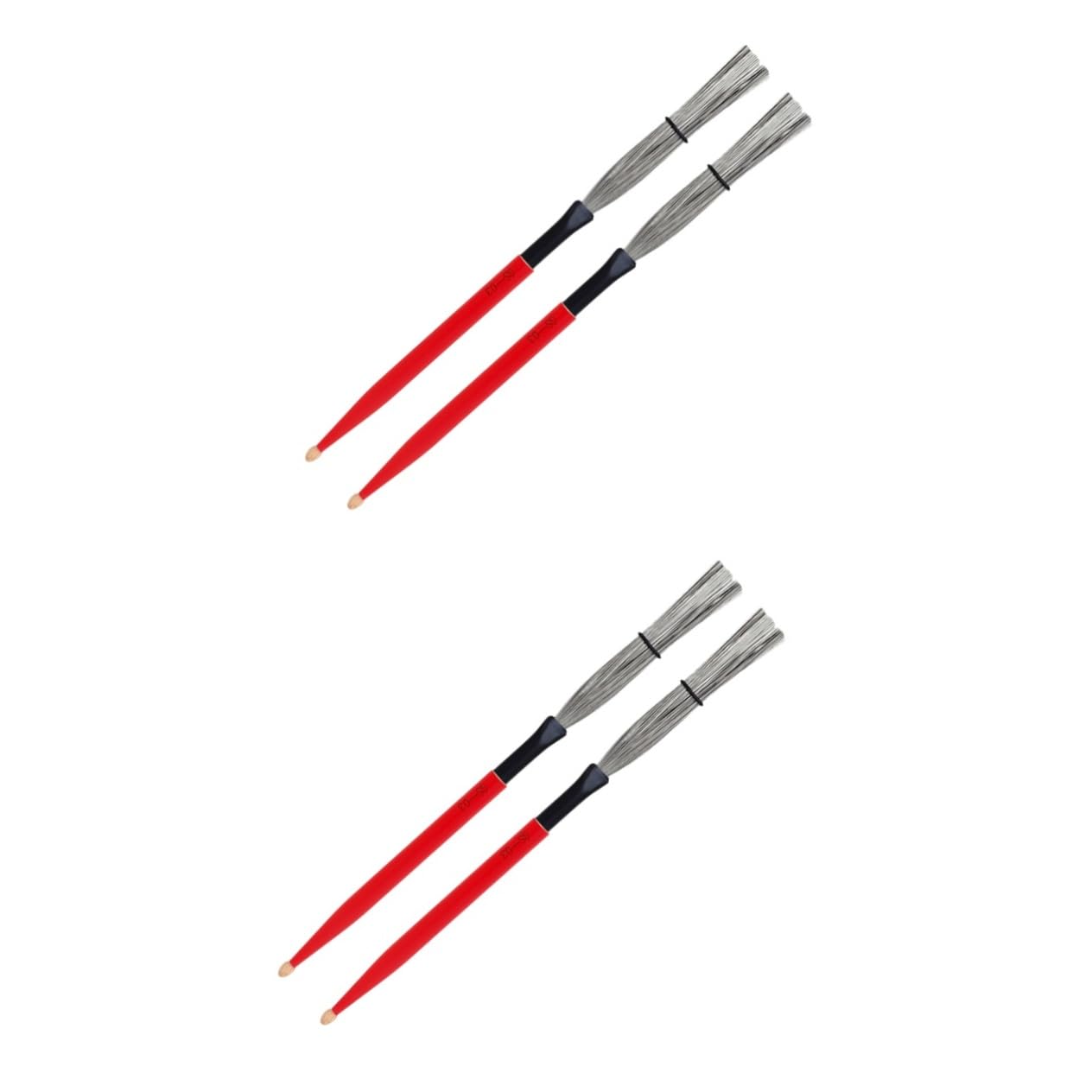 TOYANDONA 2paia Bacchette Per Batteria Legno Di Acero Con Manico Duro e Spazzole Filo Accessori Per Percussioni Jazz