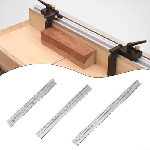 Pista de inglete de aleación de aluminio con ranura en T fácil de usar con un sistema de escala integrado para mediciones rápidas en carpintería (50 cm)