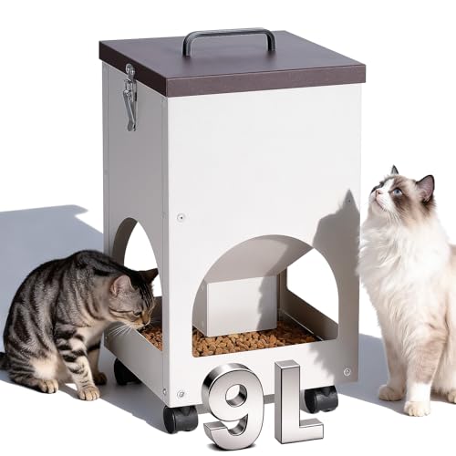 MUDUOBAN Automatic Cat Feeder for Multiple Cats,9L/40 Cups Large Capacity