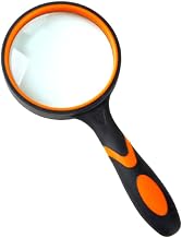 Operitacx Handheld Reading Magnifying with Black Rubber Anti-Drop Handle High-Definition Zoom Loupe for Newspaper Book Crossword Puzzles Jewelry Observation