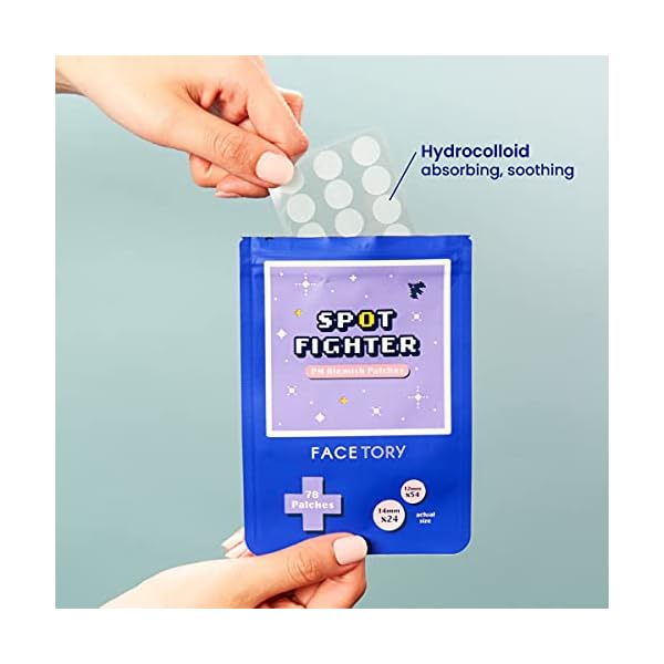 FaceTory-PM-Spot-Fighter-Blemish-Patches-OvernightNighttime-156-Hydrocolloid-Patches-12mm-and-14mm-2-Packs-of-78-Patches FACETORY PM Spot Fighter Blemish Patches - Overnight/Nighttime Pimple Patch, For Acne-Prone Skin - 156 Hydrocolloid Patches, 12mm and 14mm (2 Packs of 78 Patches)