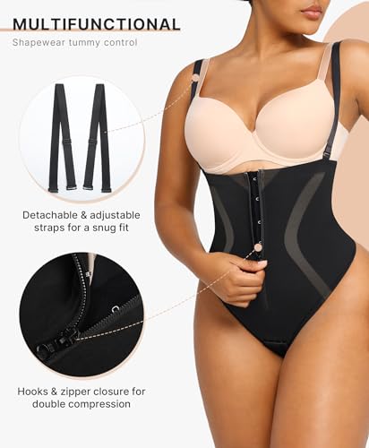 SHAPELLX Shapewear Tummy Control Womens High Waist Body Shaper Thong Butt Lifting Shapewear Bodysuit Colombianas2