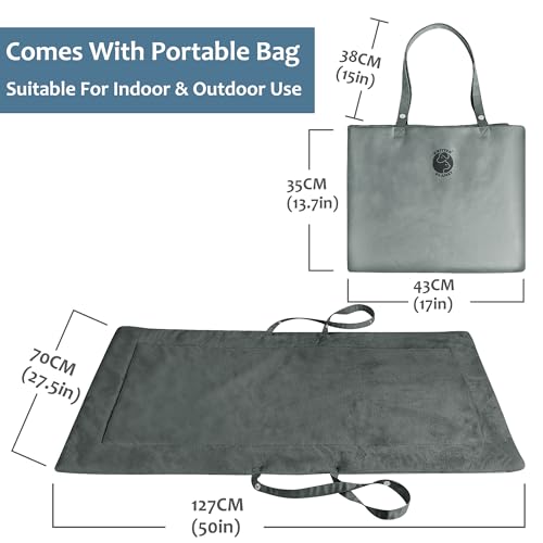 Kritter Planet wasserdichte Katze Hundematte, Faltbare Waschbare Haustier Outdoor Hundedecke für Reisen Camping Outdoor, Faltbare Haustiermatte mit Griffen, Kleine Mittlere Hundebettdecke 127 x 70CM