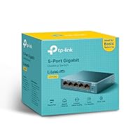 TP-Link LS105G 5-Ports Gigabit Netzwerk Switch (5 RJ-45 LAN Ports, Robustes Metallgehäuse, 802.1P/DSCP QoS, Plug-and-Play, lüfterlos) blau metallic – Ansicht 6