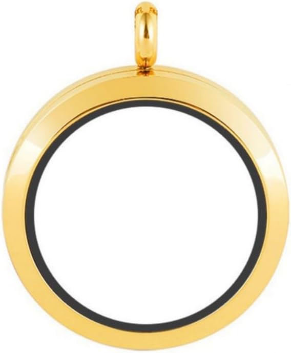 Memory Locket Charms,DIY Floating Round Locket Pendant, Living Floating Memory Lockets for Women Friendship Necklace Memory Nostalgic,30mm