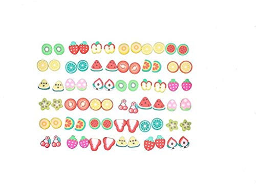 Beauty7 Assorted Cute Fruit Theme Stud Earrings Set 36 Pairs Hypoallergenic Fimo Women Girl Kid Party