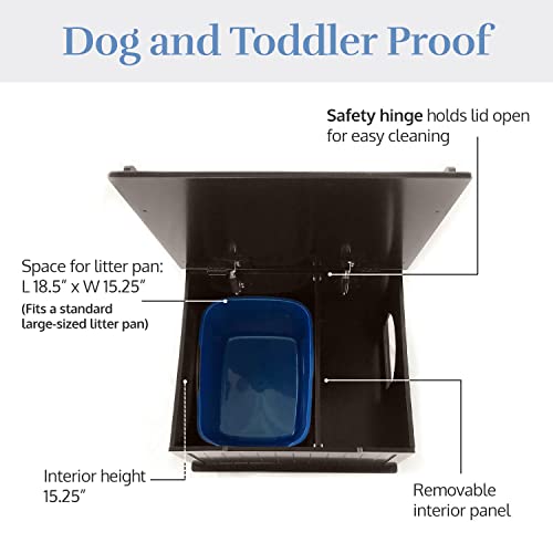 Designer Catbox Cat Litter Box Enclosure, Hidden, Dog-Proof Pet Furniture With Cover, Elegant, Covered, Odor Contained For Large Cats, Cat Litter Box Furniture With Lid, Cat Litter Boxes, Espresso #TOP4
