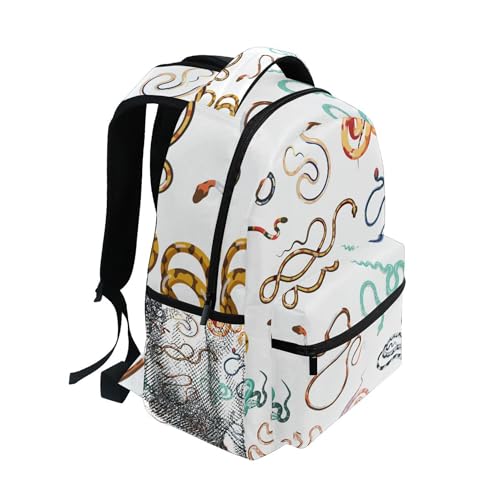 Various Snakes Backpack for Boys Girls Teens, Kids Bookbag Laptop Tablet Travel School Bag with Name Tag2