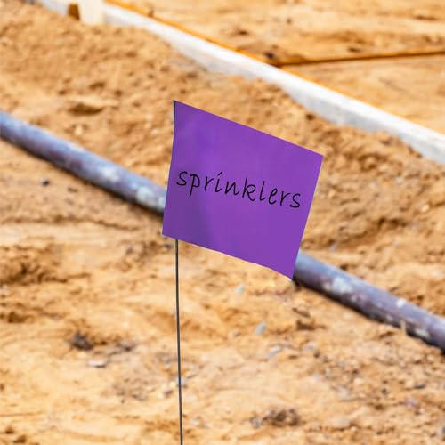 zozen Pacote com 50 bandeiras roxas, graváveis | Bandeiras de quintal - 38 x 10 x 12 cm, sinalizador