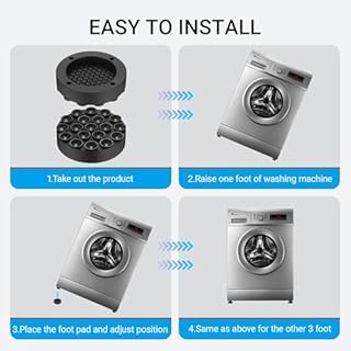 4 Pz Piedini Antivibrazione Lavatrice, Piedini Lavatrice Antivibrazione, Tampone Amortisseurs de Vibrations pour Lave-linge et Sèche-linge, Tappetino Universale per Base Lavatrice