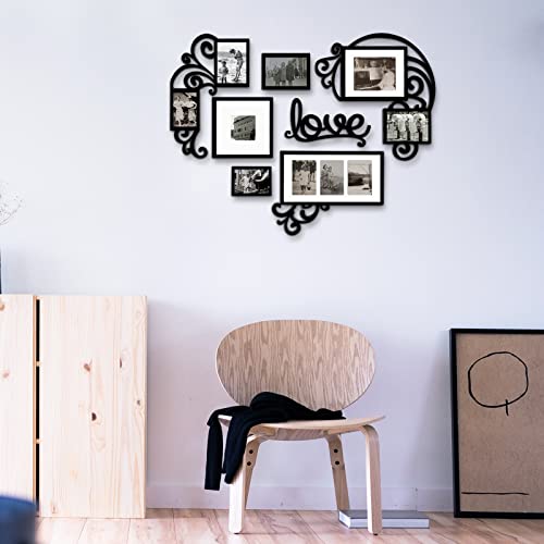 Hello Laura Heart Shape Love Photo Frame Set Picture Frame - Made To Display Three 4X6 Photos - Ready To Hang Or Stand With Built In Easel For New Year Christmas Birthday Memories #TOP3