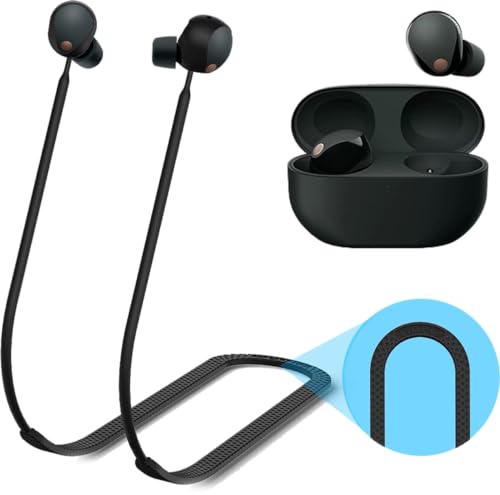 [NOUKAJU] Sony WF-1000XM5 �p �X�g���b�v �l�b�N �V���R�� �C���z�� �X�g���b�v ���C�����X�w�b�h�t�H�������h�~�X�g���b�v�A�����h�~�l�b�N�X�g���b�v�A ���[�֗� �\�t�g ���y�� WF-1000XM5 �X�g���b�v�i�u���b�N�j