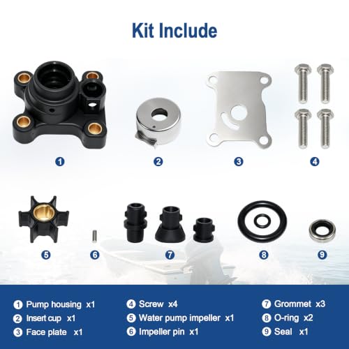 Image of MARKGOO Water Pump Repair Kit 394711 for Johnson Evinrude Outboard 8-15 HP