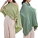 TADO MUSLIN 2-Pack Nursing Covers for Breastfeeding, 100% Organic Cotton Muslin Breastfeeding Cover, Multi-Use Nursing Scarf, Car Seat Canopy, Stroller Cover, Soft Breathable Baby Blanket Green