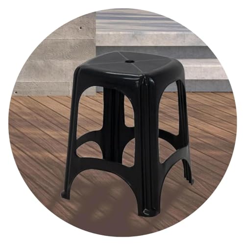 Kit com 04 Banquetas Banquinho Plastico Niteroi Preto Resistente