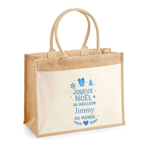Sac shopping Joyeux Noël Jimmy en toile pour les courses et le bureau