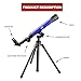 Telescope for Kids 8-12 - Beginner Astronomy Spyglass Telescopic Wish Compass,20x 30x 40x Magnification, Portable for Travel, Gift&Toy for Girls Boys（Blue）