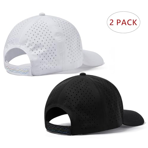 Image of UPF 50+ Performance Water Resistant Baseball Cap Lightweight Breathable Hat Golf Running Boat Hiking for Men Women