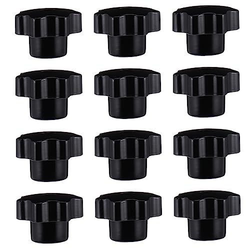 SOLUSTRE 12Pcs Star Shaped Knurled Clamping Nuts Knob Handles for Mechanical Equipment Ergonomic Grip Screw Knobs for Furniture and Instrument Assembly Plastic