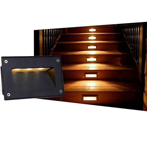Luce Sotterranea A LED Da Giardino Rettangolare - Lampada Da Incasso A Parete Per Scale, Lampada Da Giardino Moderna Per Esterni,Faretti Da Incasso Per Esterni Impermeabili IP65 Luci Ad Angolo ( Color