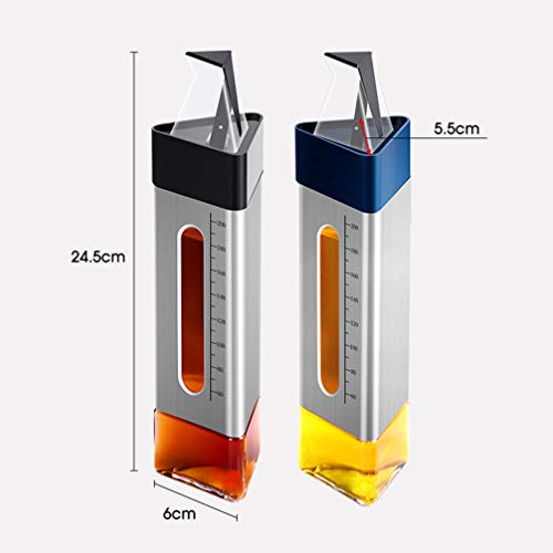 Hemoton Óleo de Oliva Dispenser de Dispensação de Vinagre de Vidro Garrafa De Óleo De Galheteiro Con