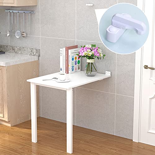 Zhirong Folding Wall-Mounted Drop-Leaf Table, Photo Frame,Multifunction Computer Desk Dining Table (Color : White, Size : 74 * 45Cm) #TOP3