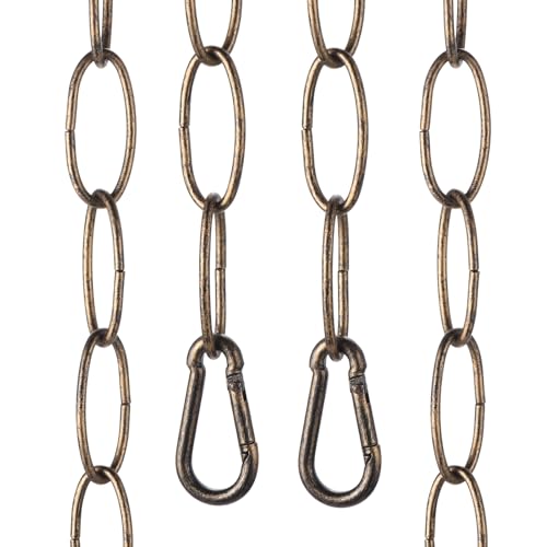 uxcell 7ft Lighting Hanging Chain with 2 Spring Snap Hook Golden