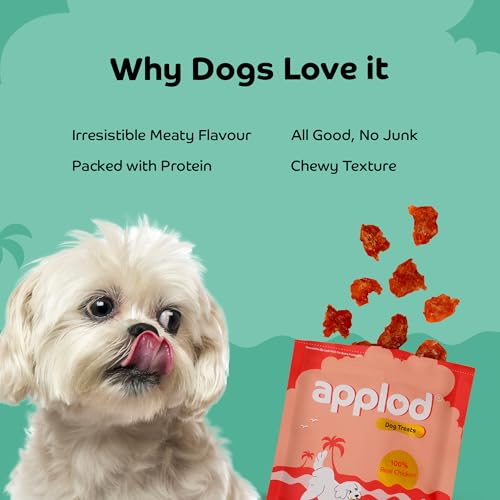 Image of Tender Chicken Jerky Bites Dog Treats | Made with Real Chicken Breast | High-Protein, Low-Fat Grain-Free Reward Snacks for Dogs | 50g