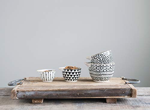 Creative Co-Op DF0201 Black & White Stoneware Measuring Cups thumb #1