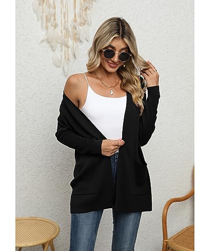 LILBETTER Womens Casual Lightweight Long Sleeve Open Front Cardigan Sweaters with Pockets2
