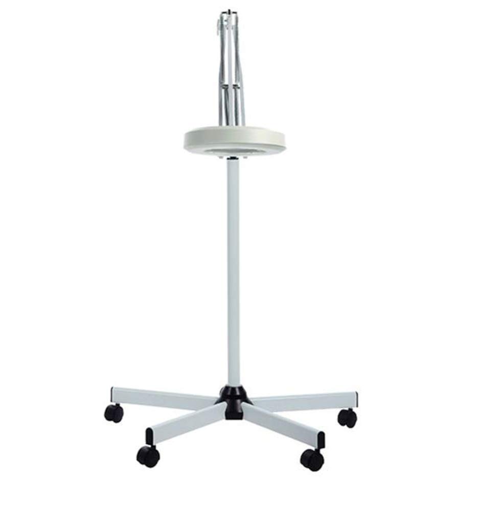 Lampada da terra con lente d'ingrandimento a LED 5X -Lente d'ingrandimento per lettura con braccio girevole regolabile con base girevole a 5 ruote Salon con collo d'oca - per attività professionali,