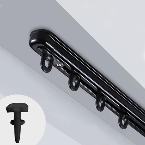 Tringle à rideaux extensible et séparateur de pièce en métal noir