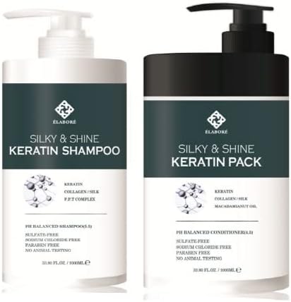Silky & Shine KERATIN Shampoo & Pack SET 33.80fl.oz/ 1000ml