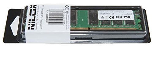 Nilox 1GB PC-3200 1GB DDR 400MHz módulo de - Memoria (1 GB, 1 x 1 GB, DDR, 400 MHz, 184-pin DIMM, Verde)
