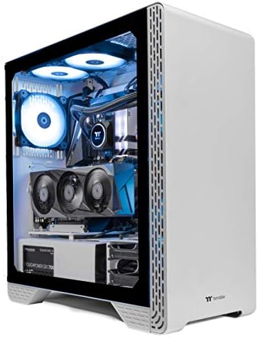Thermaltake Glacier 370 Liquid-Cooled PC (AMD Ryzen 5 5600X, RTX 3070, 16GB RGB 3600Mhz DDR4 ToughRAM RGB Memory, 1TB NVMe M.2, WiFi, Win 10 Home) Gaming Desktop Computer S3WT-B550-37G-LCS