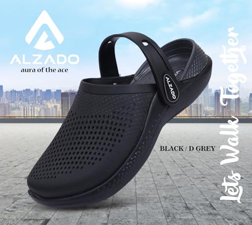 Image of Alzado Men's Classic Casual Sports Clogs /Sandals with Adjustable Back Strap for Adult | Comfortable & LightWeight| Stylish & Anti-Skid| Waterproof & Everyday Use Mules for Gents & Boys..