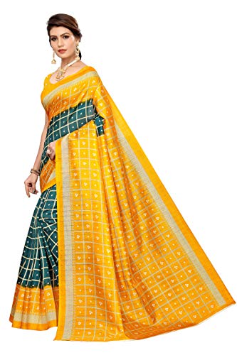 Image of Sidhidata Women's Printed Art Silk Saree With Blouse Piece (Free Size)