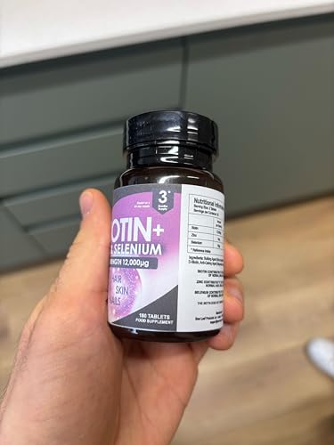 Biotin Hair Growth Vitamins 12,000mcg D-Biotin Tablets Enriched with Zinc & Selenium –Vegan Beauty Hair Skin & Nails Vitamins For Women and Men High Strength - 3 Months Supply UK Made - New Leaf