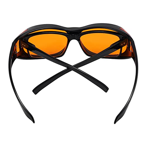 Image of Eyekepper 100% Blue Light Reduction,Fitover Anti-Blue Blocking Computer Glasses with Extra Amber Lens