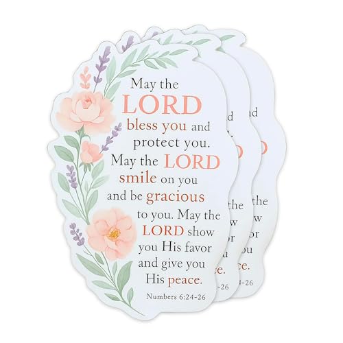 3Pcs May The Lord Bless You and Protect You Sticker Numbers 6:24-26 Christian Stickers for Women Bible Jesus Faith Catholic Religious Christian Water Bottle Sticker Laptop Phone Case Journaling
