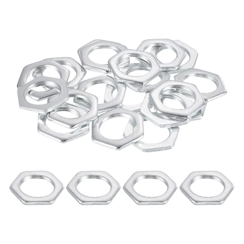 PATIKIL M22x1.5x3mm Steel Hex Nuts, 25Pcs Metric Fine Thread Carbon Steel Zinc Plated Finished Hardware Screw Nuts Fasteners for Machinery Manufacturing, Industrial Use, 30mm Width