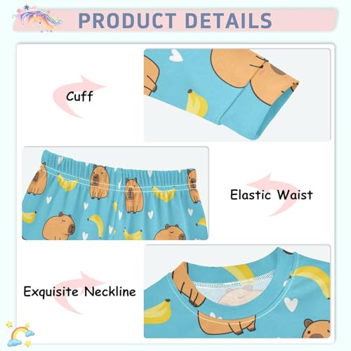 Pajama Sets Long Sleeve Cute Bears and Bananas Soft Comfy Sleepwear 2 Piece PJS 3-8T4