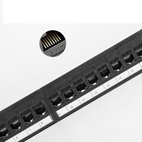 Evita enredos en el rack con este panel de conexión CAT6 pasante de 24 puertos 4