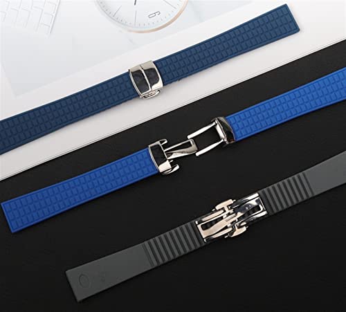 Bracelet montre 19mm caoutchouc noir boucle pour montre Aquanaut 5067A 491PTK - 5