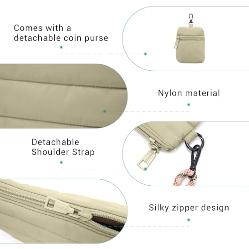 Image of ACUARIO Crossbody Bags for Women - Puffy Tote Bag Purse for Work, Travel, Shoulder Handbag with Small Wallet