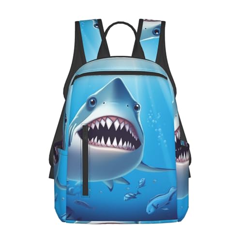 Sac à dos voyage léger requin souriant pour transporter votre ordinateur