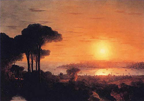 Tableau coucher de soleil sur la corne d'or Aivazovsky peinture à l'huile haut de gamme