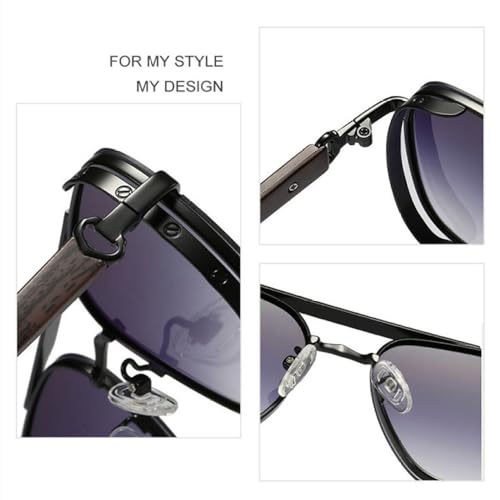 MUTYNE Lunettes de soleil en métal de luxe avec monture oversize élégante