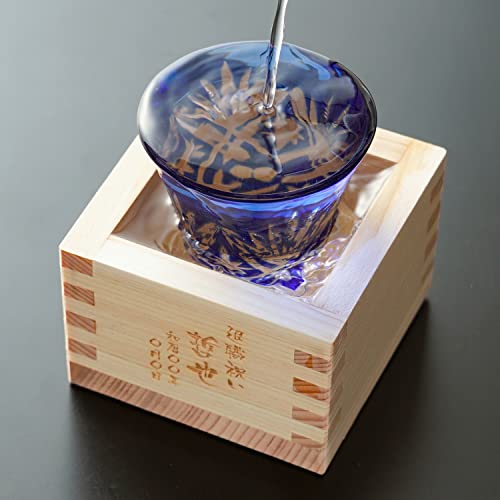 きざむ 名入れ 一口切子グラスと枡セット